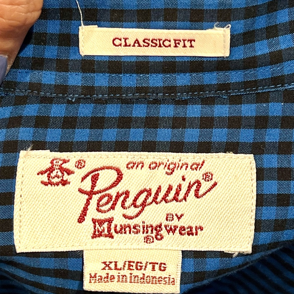 Penguin Blue and Black Checkered Shirt